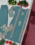 LATEST TABBY ORGANZA CHAIN STITCH WORK AND FANCY HAND WORK TOP PALAZZO WITH DUPATTA FESTIVE WEAR WHOLESALE PRICE ETHNIC GARMENT (4)
