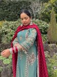 LATEST TABBY ORGANZA CHAIN STITCH WORK AND FANCY HAND WORK TOP PALAZZO WITH DUPATTA FESTIVE WEAR WHOLESALE PRICE ETHNIC GARMENT (4)