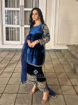 LATEST VELVET SEQUENCE EMBROIDERY WORK TOP PALAZZO WITH DUPATTA FESTIVE WEAR WHOLESALE PRICE ETHNIC GARMNET (2)