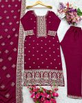 LATEST VICHITRA SILK EMBROIDERY SEQUENCE WORK TOP BOTTOM WITH DUPATTA FESTIVE WEAR WHOLESALE PRICE ETHNIC GARMENT (2)