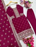 LATEST VICHITRA SILK EMBROIDERY SEQUENCE WORK TOP BOTTOM WITH DUPATTA FESTIVE WEAR WHOLESALE PRICE ETHNIC GARMENT (2)