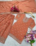 LATEST VICHITRA SILK EMBROIDERY SEQUENCE WORK TOP PALAZZO WITH DUPATTA FESTIVE WEAR WHOLESALE PRICE ETHNIC GARMENT (2)