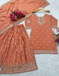 LATEST VICHITRA SILK EMBROIDERY SEQUENCE WORK TOP PALAZZO WITH DUPATTA FESTIVE WEAR WHOLESALE PRICE ETHNIC GARMENT (2)