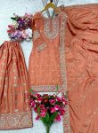 LATEST VICHITRA SILK EMBROIDERY SEQUENCE WORK TOP PALAZZO WITH DUPATTA FESTIVE WEAR WHOLESALE PRICE ETHNIC GARMENT (2)