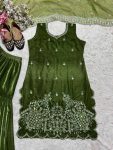 LATEST VISCOSE VELVET MOTI HAND WORK NEEDLE SEQUENCE WORK AND EMBRPOIDRY WORK TOP SHARARA WITH DUPATTA FESTIVE WEAR WHOLESAEL RPICE ETHNIC GARMENT (3)