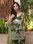 LATEST VISCOSE VELVET MOTI HAND WORK NEEDLE SEQUENCE WORK AND EMBRPOIDRY WORK TOP SHARARA WITH DUPATTA FESTIVE WEAR WHOLESAEL RPICE ETHNIC GARMENT (3)