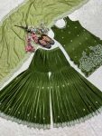 LATEST VISCOSE VELVET MOTI HAND WORK NEEDLE SEQUENCE WORK AND EMBRPOIDRY WORK TOP SHARARA WITH DUPATTA FESTIVE WEAR WHOLESAEL RPICE ETHNIC GARMENT (3)