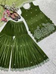 LATEST VISCOSE VELVET MOTI HAND WORK NEEDLE SEQUENCE WORK AND EMBRPOIDRY WORK TOP SHARARA WITH DUPATTA FESTIVE WEAR WHOLESAEL RPICE ETHNIC GARMENT (3)