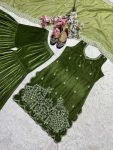 LATEST VISCOSE VELVET MOTI HAND WORK NEEDLE SEQUENCE WORK AND EMBRPOIDRY WORK TOP SHARARA WITH DUPATTA FESTIVE WEAR WHOLESAEL RPICE ETHNIC GARMENT (3)