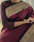 MOST PICKED BANARASI SILK WEAVING WORK SAREE WITH UNSTITCHED BLOUSE PARTY WEAR WHOLESALE PRICE ETHNIC GARMENT (9)