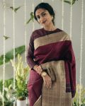 MOST PICKED BANARASI SILK WEAVING WORK SAREE WITH UNSTITCHED BLOUSE PARTY WEAR WHOLESALE PRICE ETHNIC GARMENT (9)