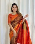 MOST PICKED BANARASI SOFT SILK GOLD WEAVING WORK SAREE WITH UNSTITCHED BLOUSE PARTY WEAR WHOLESALE PRICE ETHNIC GARMENT (1)