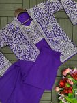 MOST PICKED GEORGETTE EMBROIDERY WORK PALAZZO CHOLI WITH KOTI PARTY WEAR WHOLESALE PRICE ETHNIC GARMENT (10)