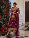 MOST PICKED GEORGETTE EMBROIDERY SEQUENCE WORK TOP PALAZZO WITH DUPATTA MAROON