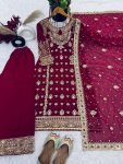 MOST PICKED GEORGETTE EMBROIDREY SEQUENCE TOP PALAZZO WITH DUPATTA PARTY WEAR WHOLESALE PRICE ETHNIC GARMENT (6)
