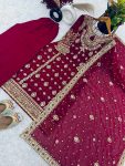 MOST PICKED GEORGETTE EMBROIDREY SEQUENCE TOP PALAZZO WITH DUPATTA PARTY WEAR WHOLESALE PRICE ETHNIC GARMENT (6)