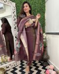 MOST PICKED GOLD SHIMMER SILK CODING EMBROIDERY WORK TOP BOTTOM WITH DIGITAL PRINTED DUPATTA PARTY WEAR WHOLESALE PRICE ETHNIC GARMENT (6)