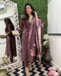 MOST PICKED GOLD SHIMMER SILK CODING EMBROIDERY WORK TOP BOTTOM WITH DIGITAL PRINTED DUPATTA PARTY WEAR WHOLESALE PRICE ETHNIC GARMENT (6)