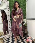 MOST PICKED GOLD SHIMMER SILK CODING EMBROIDERY WORK TOP BOTTOM WITH DIGITAL PRINTED DUPATTA PARTY WEAR WHOLESALE PRICE ETHNIC GARMENT (6)