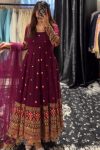 NER ARRIVAL GEORGETTE SEQUENCE EMBROIDERY WORK GOWN BOTTOM WITH DUPATTA FESTIVE WEAR WHOLESALE PRICE ETHNIC GARMENT (4)