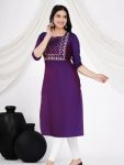 NEW ARRIVAL ART SILK EMBROIDERY WORK KURTI FESTIVE WEAR WHOLESALE PRICE ETHNIC GARMENT (6)