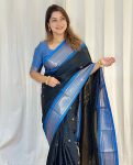 NEW ARRIVAL BANARASI GOLD WEAVING WORK SAREE WITH UNSTITCHED BLOUSE FESTIVE WEAR WHOLESALE PRICE ETHNIC GARMENT (5)
