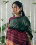 NEW ARRIVAL BANARASI SILK WEAVING WORK SAREE WITH UNSTITCHED BLOUSE PARTY WEAR WHOLESALE PRICE ETHNIC GARMENT (8)