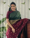 NEW ARRIVAL BANARASI SILK WEAVING WORK SAREE WITH UNSTITCHED BLOUSE PARTY WEAR WHOLESALE PRICE ETHNIC GARMENT (8)