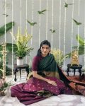 NEW ARRIVAL BANARASI SILK WEAVING WORK SAREE WITH UNSTITCHED BLOUSE PARTY WEAR WHOLESALE PRICE ETHNIC GARMENT (8)