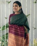 NEW ARRIVAL BANARASI SILK WEAVING WORK SAREE WITH UNSTITCHED BLOUSE PARTY WEAR WHOLESALE PRICE ETHNIC GARMENT (8)