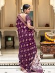 NEW ARRIVAL BANARASI SOFT SILK WEAVING WORK SAREE WITH UNSTITCHED BLOUSE PARTY WEAR WHOLESALE PRICE ETHNIC GARMENT (14)