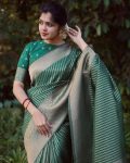 NEW ARRIVAL BANARASI SOFT SILK WEAVING WORK SAREE WITH UNSTITCHED BLOUSE PARTY WEAR WHOLESALE PRICE ETHNIC GARMENT (5)
