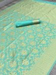 NEW ARRIVAL BANARASI SOFT SILK WEAVING WORK SAREE WITH UNSTITCHED BLOUSE PARTY WEAR WHOLESALE PRICE ETHNIC GARMENT (7)