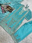 NEW ARRIVAL CHINON EMBROIDERY SEQUENCE CODING WORK TOP PALAZZO WITH DUPATTA PARTY WEAR WHOLESALE PRICE ETHNIC GARMENT (4)