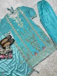 NEW ARRIVAL CHINON EMBROIDERY SEQUENCE CODING WORK TOP PALAZZO WITH DUPATTA PARTY WEAR WHOLESALE PRICE ETHNIC GARMENT (4)