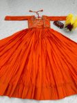NEW ARRIVAL CHINON EMBROIDERY SEQUENCE WORK GOWN FESTIVE WEAR WHOLESALE PRICE ETHNIC GARMENT (1)