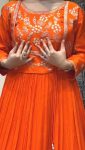 NEW ARRIVAL CHINON EMBROIDERY SEQUENCE WORK GOWN FESTIVE WEAR WHOLESALE PRICE ETHNIC GARMENT (1)