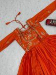 NEW ARRIVAL CHINON EMBROIDERY SEQUENCE WORK GOWN FESTIVE WEAR WHOLESALE PRICE ETHNIC GARMENT (1)