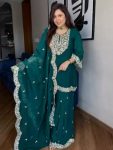 NEW ARRIVAL CHINON SILK EMBROIDERY CODING DORI-SEQUENCE WORK TOP SHARARA WITH DUPATTA FESTIVE WEAR WHOLESALE PRICE ETHNIC GARMENT (4)