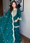 NEW ARRIVAL CHINON SILK EMBROIDERY CODING DORI-SEQUENCE WORK TOP SHARARA WITH DUPATTA FESTIVE WEAR WHOLESALE PRICE ETHNIC GARMENT (4)