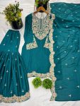 NEW ARRIVAL CHINON SILK EMBROIDERY CODING DORI-SEQUENCE WORK TOP SHARARA WITH DUPATTA FESTIVE WEAR WHOLESALE PRICE ETHNIC GARMENT (4)