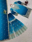 NEW ARRIVAL CHINON SILK EMBROIDERY CODING DORI SEQUENCE WORK TOP SHARARA WITH DUPATTA FESTIVE WEAR WHOLESALE PRICE ETHNIC GARMENT (3)