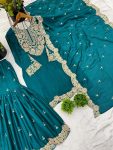 NEW ARRIVAL CHINON SILK EMBROIDERY CODING DORI-SEQUENCE WORK TOP SHARARA WITH DUPATTA FESTIVE WEAR WHOLESALE PRICE ETHNIC GARMENT (4)