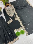 NEW ARRIVAL CHINON SILK EMBROIDERY CODING DORI-SEQUENCE WORK TOP SHARARA WITH DUPATTA PARTY WEAR WHOLESALE PRICE ETHNIC GARMENT (8)