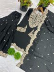 NEW ARRIVAL CHINON SILK EMBROIDERY CODING DORI-SEQUENCE WORK TOP SHARARA WITH DUPATTA PARTY WEAR WHOLESALE PRICE ETHNIC GARMENT (8)