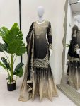 NEW ARRIVAL CHINON SILK EMBROIDERY CODING DORI SEQUENCE WORK TOP SHARARA WITH DUPATTA PARTY WEAR WHOLESALE PRICE ETHNIC GARMENT (12)
