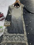 NEW ARRIVAL CHINON SILK EMBROIDERY CODING DORI SEQUENCE WORK TOP SHARARA WITH DUPATTA PARTY WEAR WHOLESALE PRICE ETHNIC GARMENT (12)