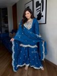 NEW ARRIVAL CHINON SILK EMBROIDERY CODING DORI-SEQUENCE WORK TOP SHARARA WITH DUPATTA PARTY WEAR WHOLESALE PRICE ETHNIC GARMENT (3)