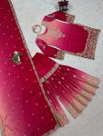 NEW ARRIVAL CHINON SILK EMBROIDERY CODING DORI SEQUENCE WORK TOP SHARARA WITH DUPATTA PARTY WEAR WHOLESALE PRICE ETHNIC GARMENT (4)