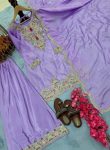 NEW ARRIVAL CHINON SILK EMBROIDERY SEQUENCE CODING DORI WITH FANCY LATKAN AND TASSLES FESTIVE WEAR WHOLESALE PRICE ETHNIC GARMENT (5)
